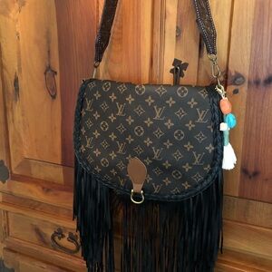 inspired up-cycled  gypsy fringe bag.